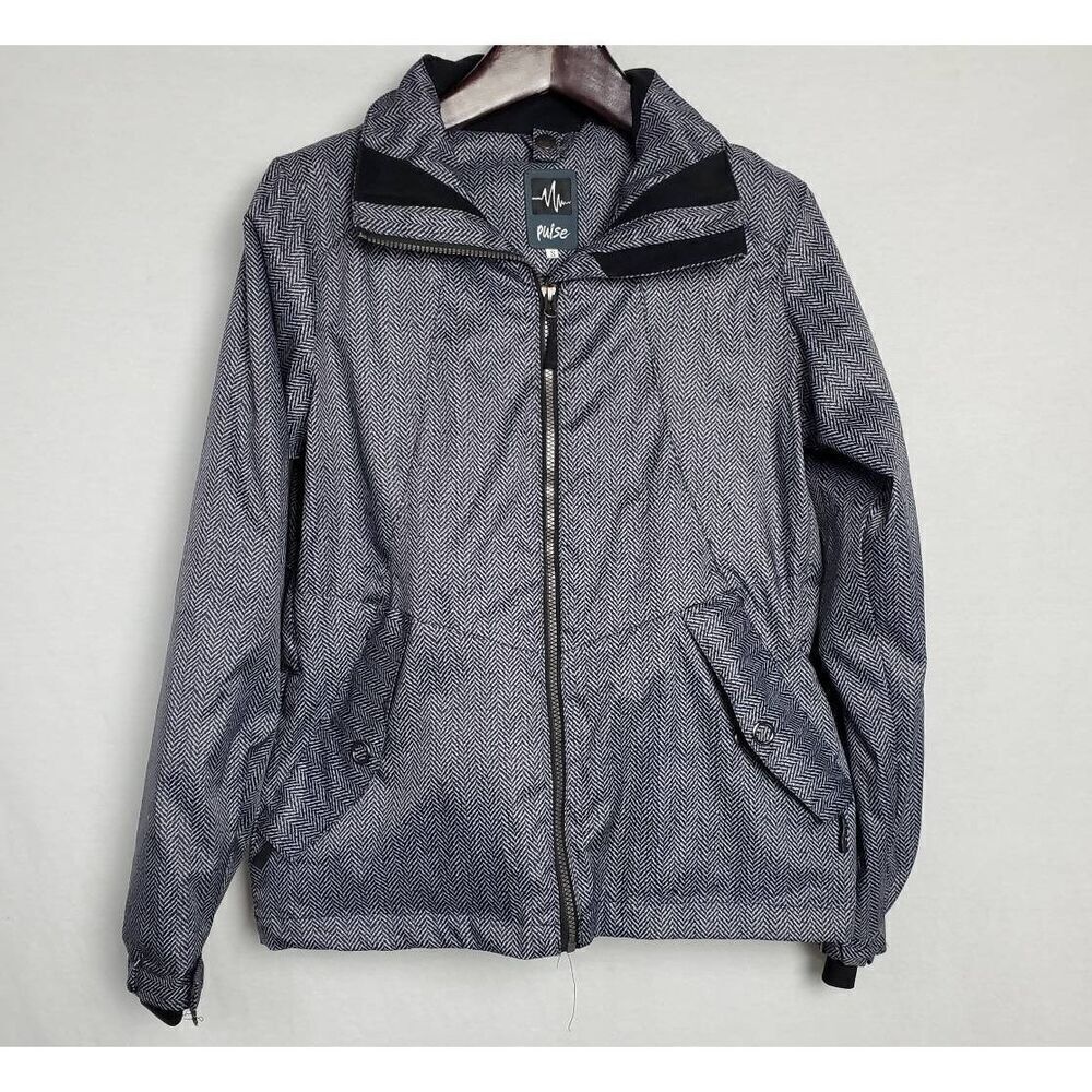 Pulse Small Herringbone Gray/Black detacable Hooded Jacket